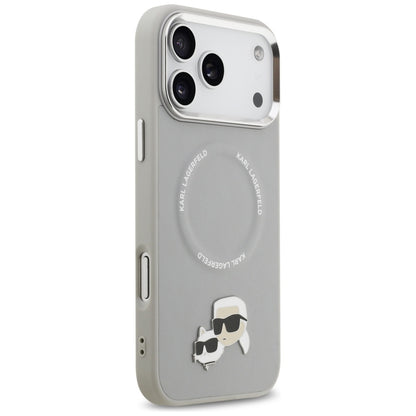 Karl Lagerfeld Karl &amp; Choupette Pins MagSafe Case for iPhone 17 Pro Max - Gray_3