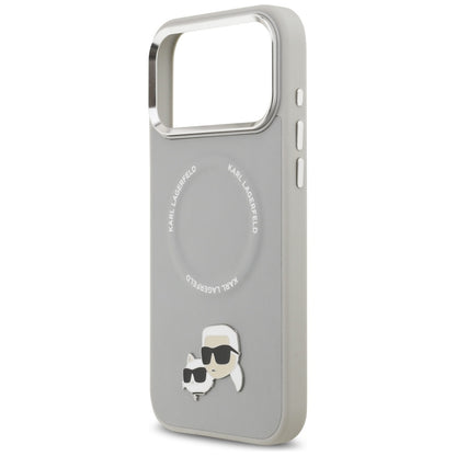 Karl Lagerfeld Karl &amp; Choupette Pins MagSafe Case for iPhone 17 Pro Max - Gray_5