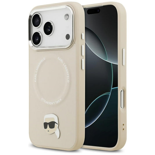Karl Lagerfeld Karl Pin MagSafe Case for iPhone 17 Pro Max - Beige_0