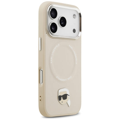 Karl Lagerfeld Karl Pin MagSafe Case for iPhone 17 Pro Max - Beige_3