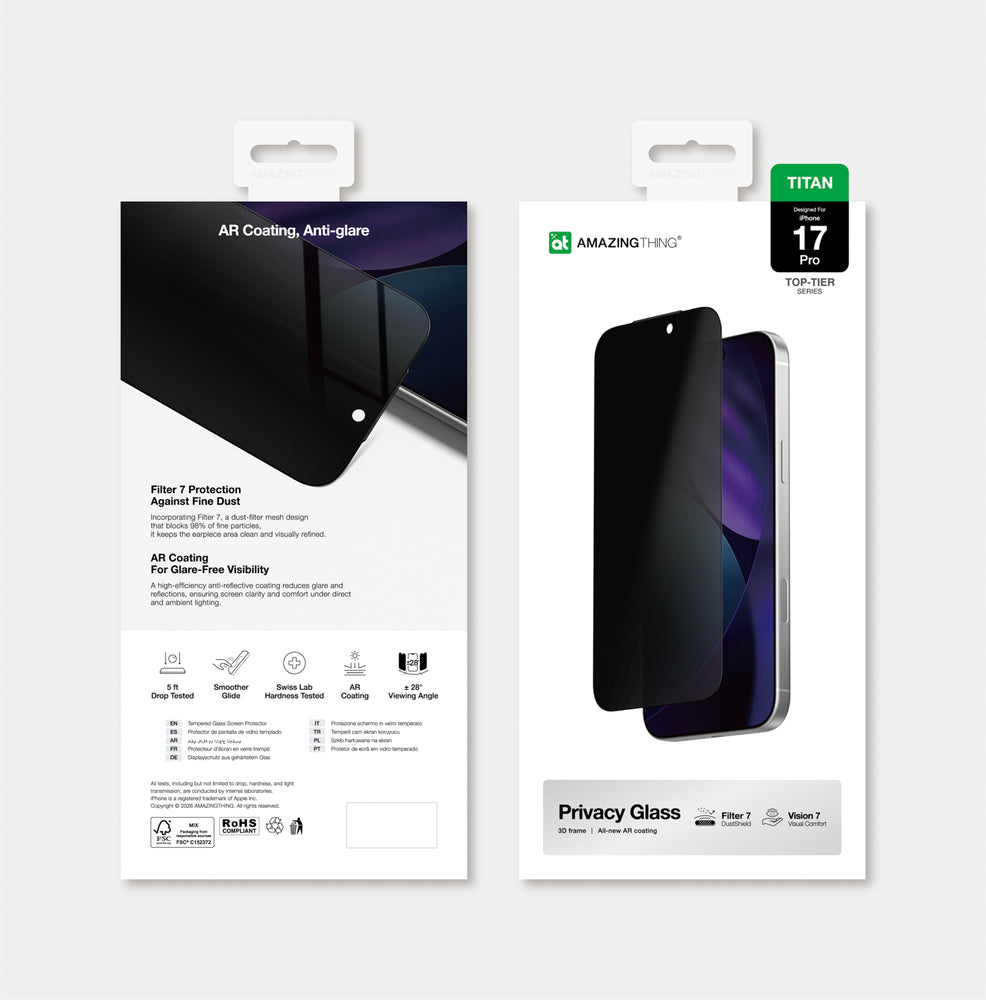 AmazingThing Titan Vision 7 Tempered Glass for iPhone 17 Pro Privacy_6