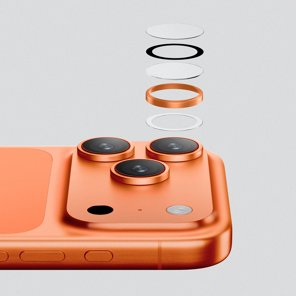 AmazingThing Camera Glass Protector for iPhone 17 Pro / Pro Max - with Orange Frame_4