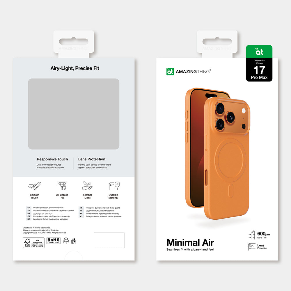AmazingThing Minimal Air Case for iPhone 17 Pro Max compatible with MagSafe - orange_6