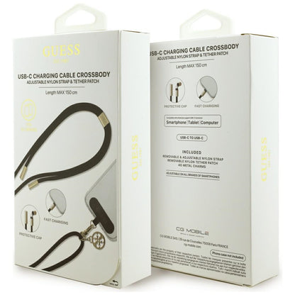 Guess CBDY 4G Charm USB-C / USB-C Cable 150cm - Black_3