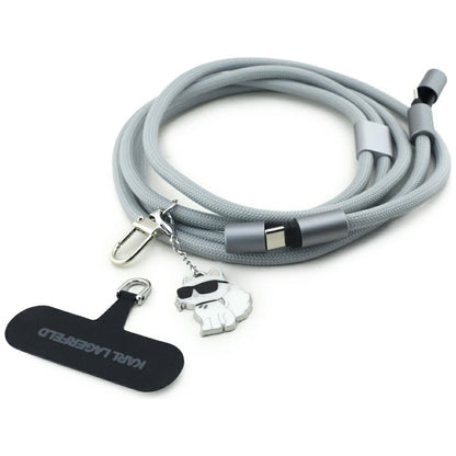 Karl Lagerfeld CBDY Choupette Charm USB-C Cable / USB-C Lanyard - Gray_0