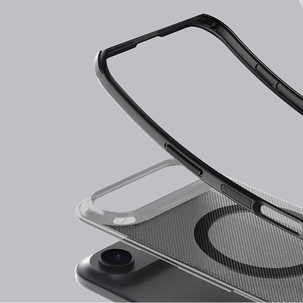 Super Frosted Shield Pro Magnetic Case IP17 Air Transparent black_9