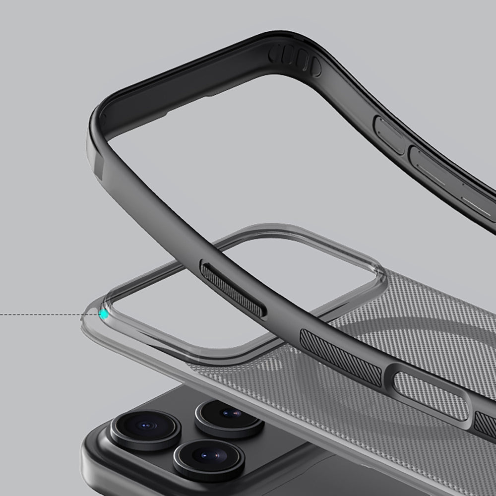 Super Frosted Shield Pro Magnetic Case IP17 Pro Transparent black_9