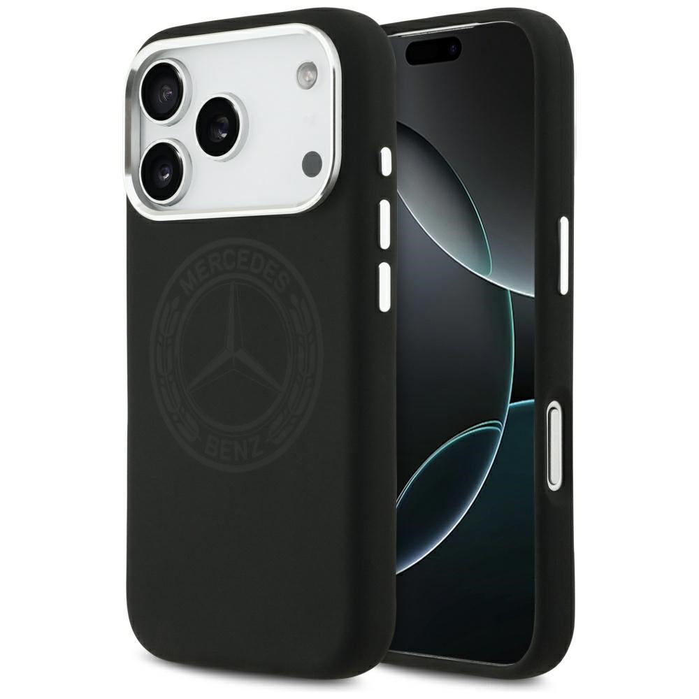 Mercedes Silicone Vintage Logo MagSafe Case for iPhone 17 Pro - Black_0