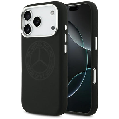 Mercedes Silicone Vintage Logo MagSafe Case for iPhone 17 Pro - Black_0