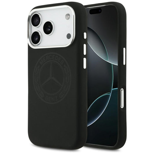 Mercedes Silicone Vintage Logo MagSafe Case for iPhone 17 Pro - Black_0