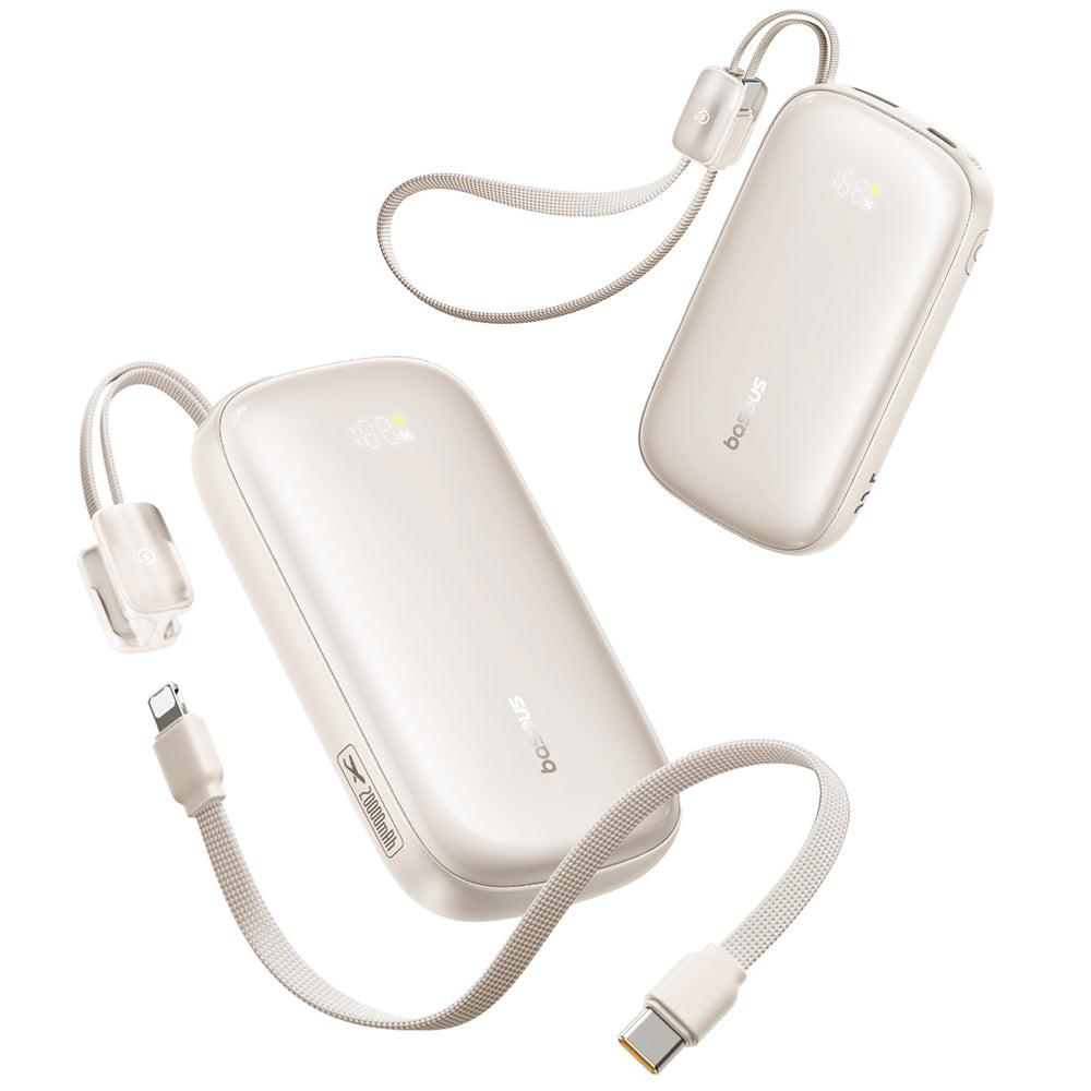 Baseus EnerFill FC21 Qpow 3 Ultra 20000mAh 22.5W Powerbank with Display and Cable Included - Beige_1