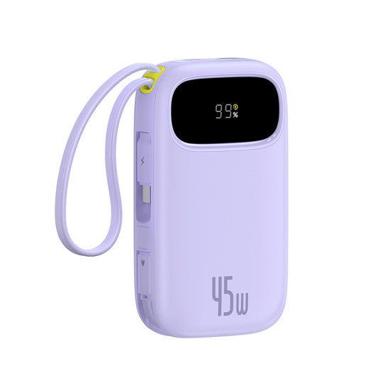 Baseus EnerFill FC31 20000mAh 45W Power Bank with Display with USB-C and Lightning Cables - Purple_0