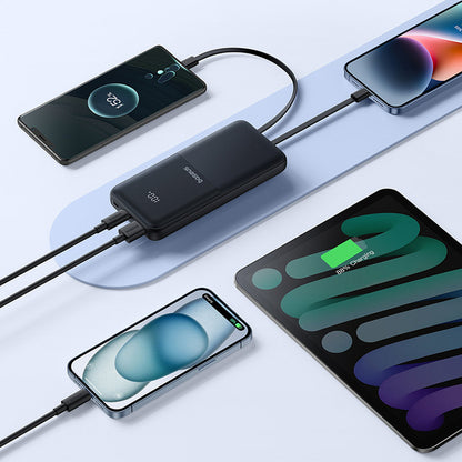 Baseus Lipow 10000mAh 22.5W Powerbank with Dual Built-in Cable with Display (with additional black Baseus Simple USB-A - USB-C 3A 0.2m cable) - Black_9