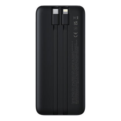 Baseus Lipow 10000mAh 22.5W Powerbank with Dual Built-in Cable with Display (with additional black Baseus Simple USB-A - USB-C 3A 0.2m cable) - Black_1