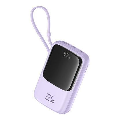Baseus Qpow Pro+ 10000mAh 22.5W Power Bank with Built-in USB-C Cable and Display - Purple_3