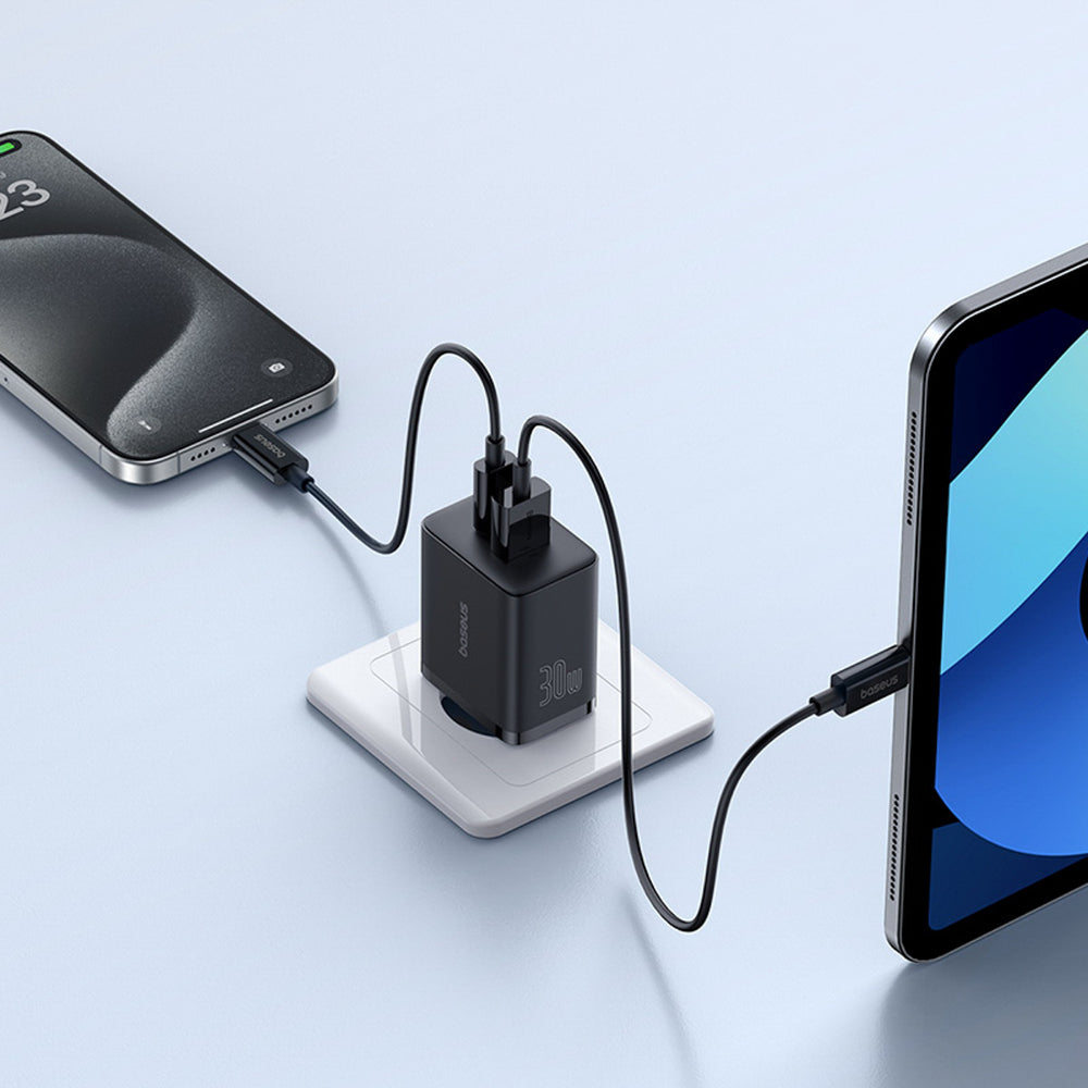 Carregador de Parede Baseus 30W / 2.4A / 1 x USB-A / 1 x USB-C / Preto / P10111404113-00_9