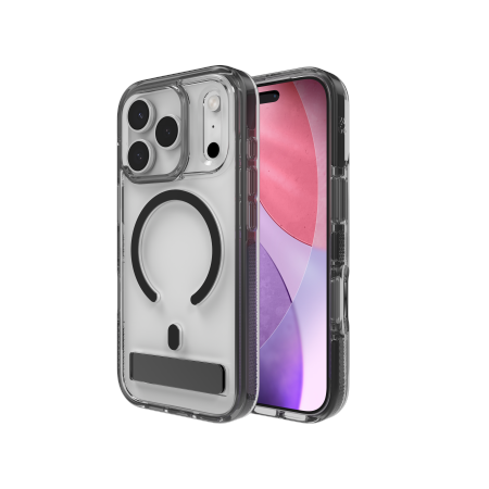 ZAGG Santa Cruz Snap KS MagSafe Case with Stand for iPhone 17 Pro - Clear and Black_0