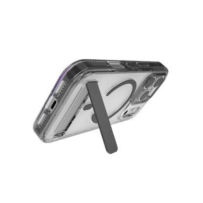 ZAGG Santa Cruz Snap KS MagSafe Case with Stand for iPhone 17 Pro - Clear and Black_1