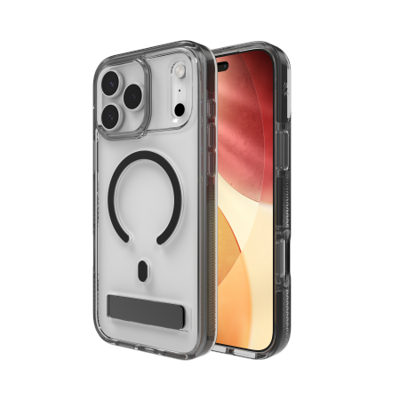 ZAGG Santa Cruz Snap KS MagSafe Case with Stand for iPhone 17 Pro Max - Clear and Black_0