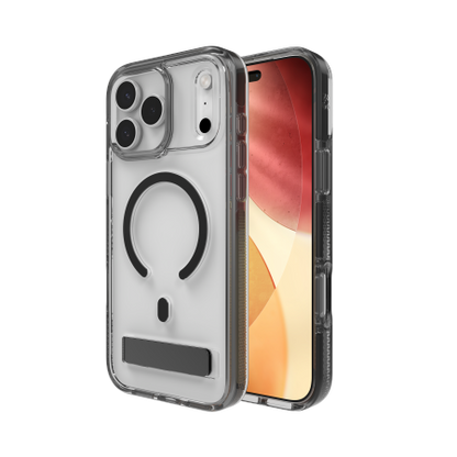 ZAGG Santa Cruz Snap KS MagSafe Case with Stand for iPhone 17 Pro Max - Clear and Black_0