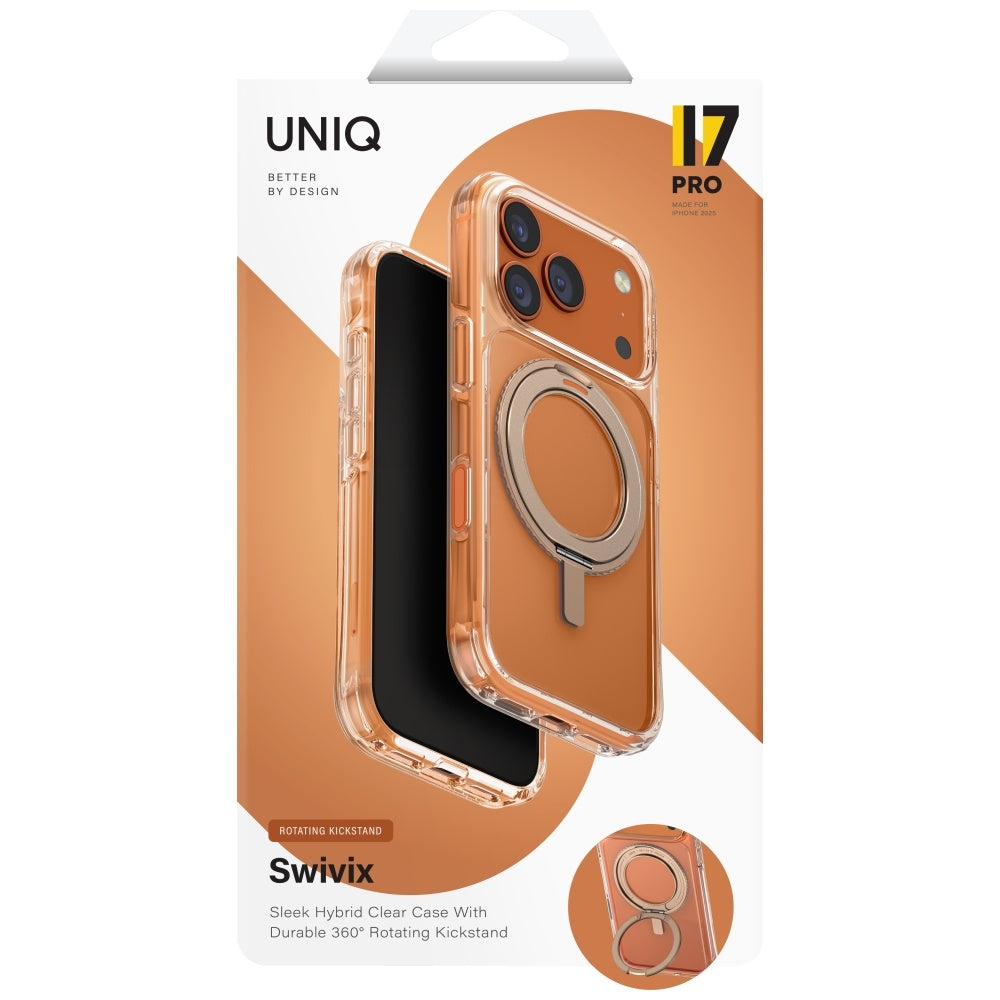 Uniq Swivix Rotating Kickstand 360 Case for iPhone 17 Pro - Gold_5