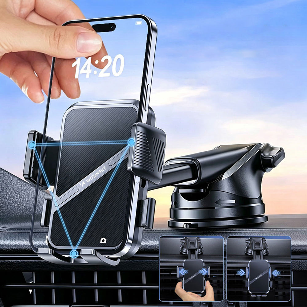 Wozinsky WUS-CF29 3-in-1 Car Holder for Dashboard, Windshield and Air Vent - Black_6
