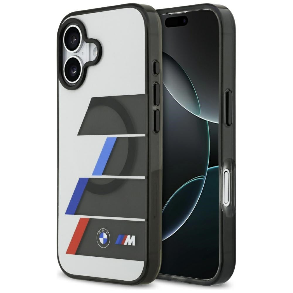 BMW M IML Metal Buttons Tricolor Lines MagSafe Case for iPhone 17 - Gray_0