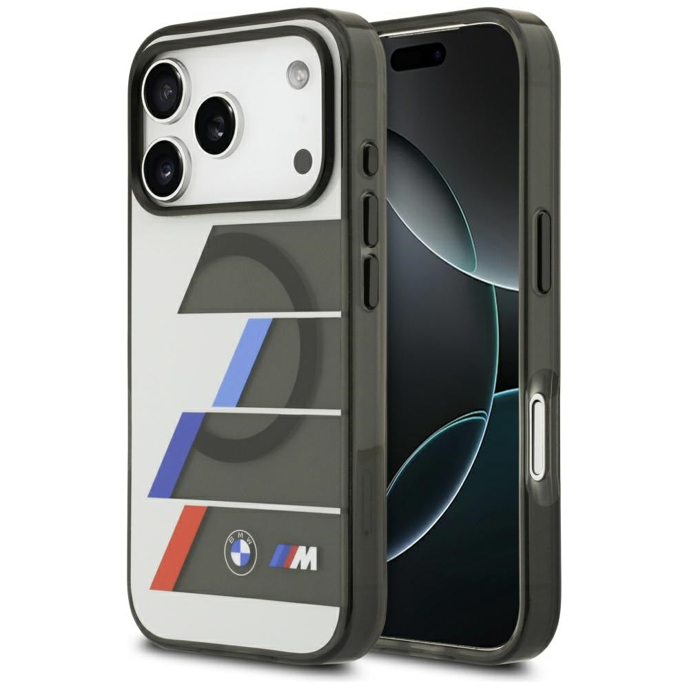 BMW M IML Metal Buttons Tricolor Lines MagSafe Case for iPhone 17 Pro - Gray_0