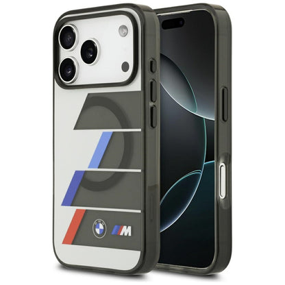BMW M IML Metal Buttons Tricolor Lines MagSafe Case for iPhone 17 Pro - Gray_0