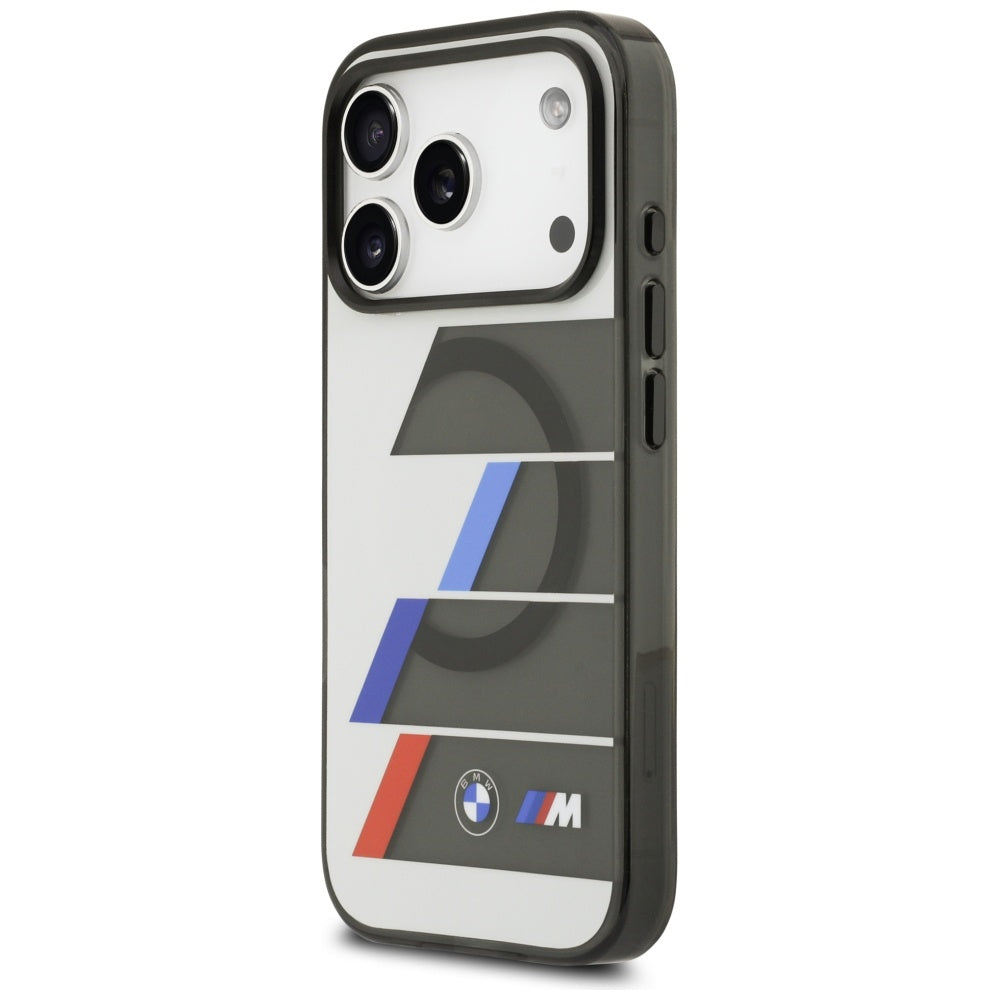 BMW M IML Metal Buttons Tricolor Lines MagSafe Case for iPhone 17 Pro Max - Gray_1