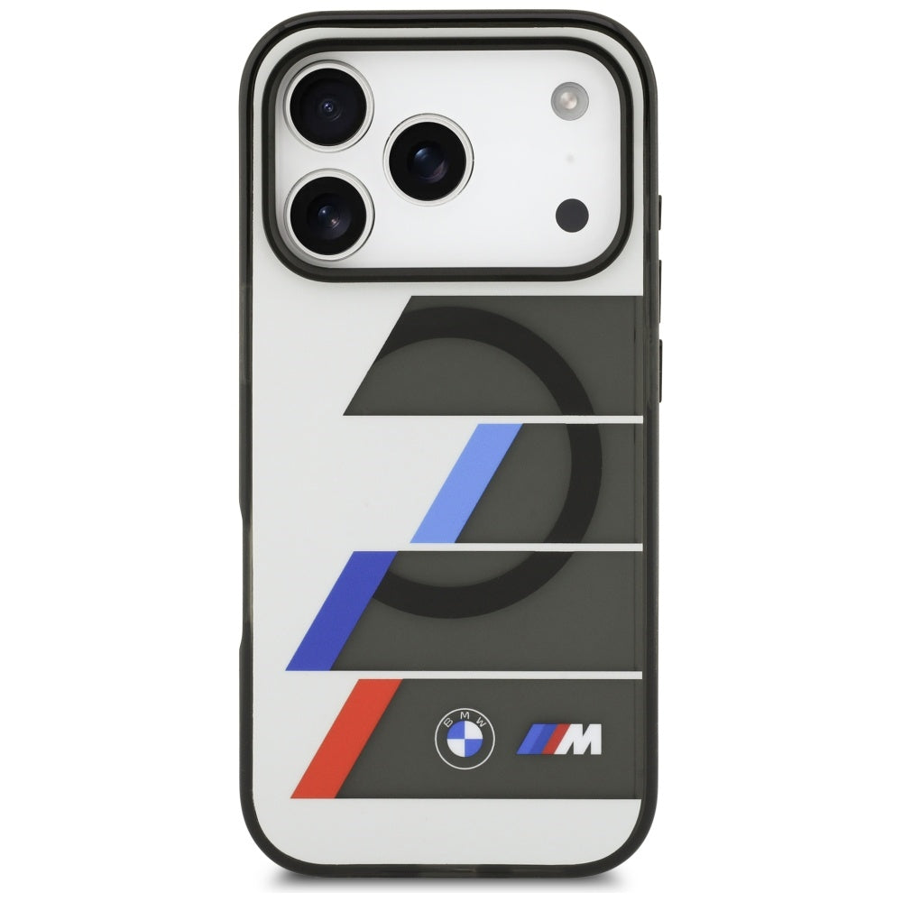 BMW M IML Metal Buttons Tricolor Lines MagSafe Case for iPhone 17 Pro Max - Gray_2