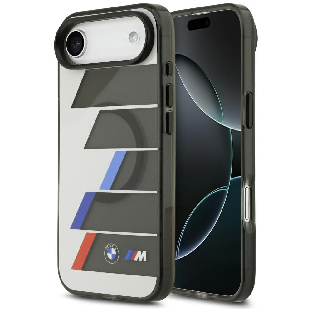 BMW M IML Metal Buttons Tricolor Lines MagSafe Case for iPhone Air - Gray_0