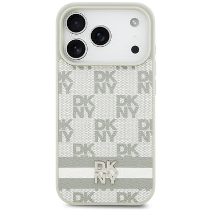 DKNY Checkered with Printed Stripes iPhone 17 Pro Case - Beige_2
