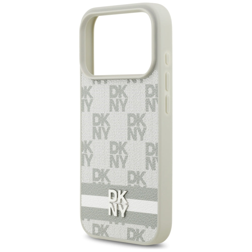 DKNY Checkered with Printed Stripes iPhone 17 Pro Case - Beige_5