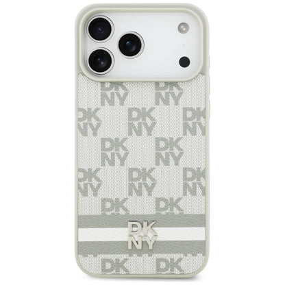DKNY Checkered with Printed Stripes Case for iPhone 17 Pro Max - Beige_2