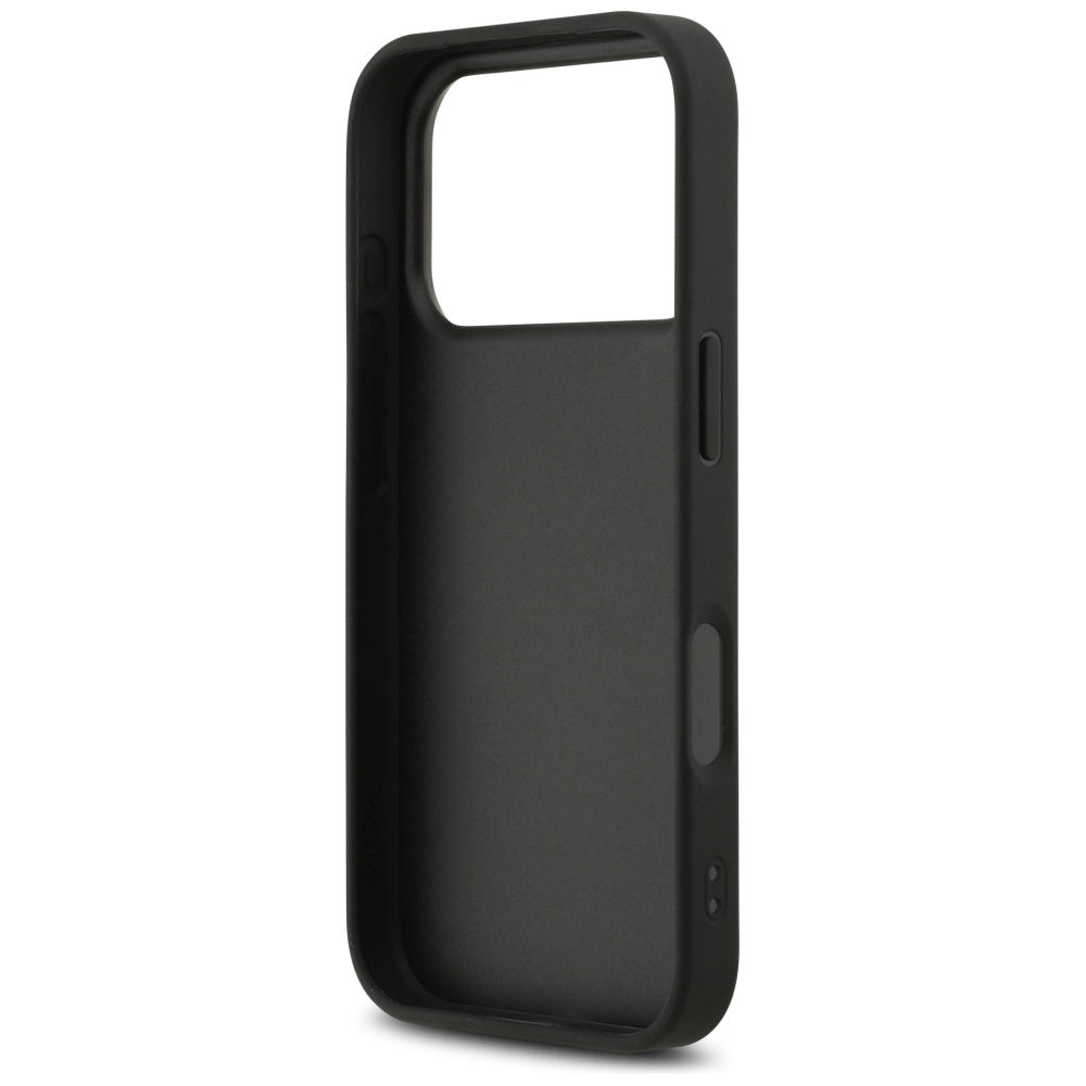 DKNY Repeat Texture Pattern with Tonal Stripe iPhone 17 Pro Case - Black_6