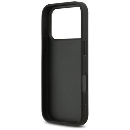 DKNY Repeat Texture Pattern with Tonal Stripe iPhone 17 Pro Case - Black_6