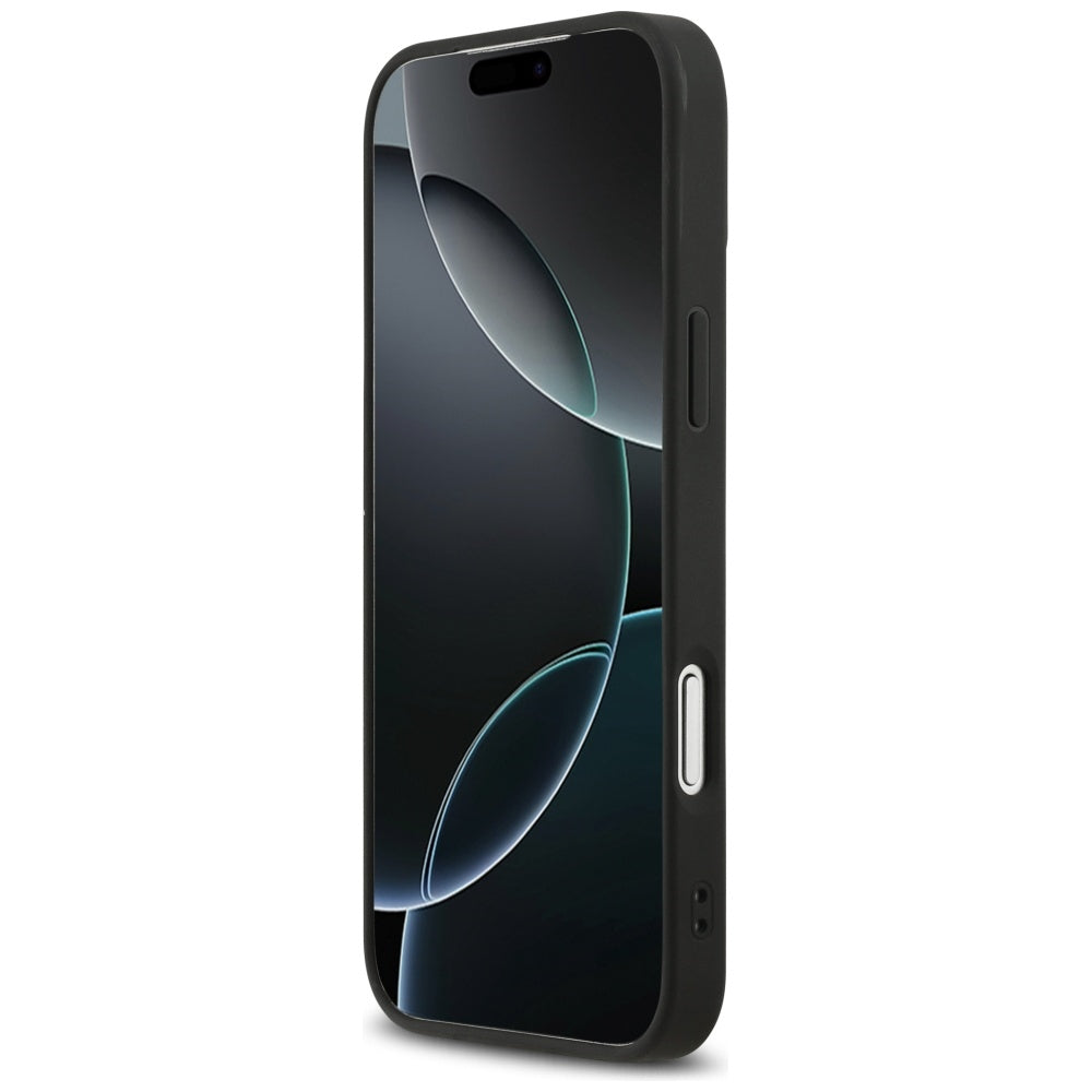 DKNY Repeat Texture Pattern with Tonal Stripe Case for iPhone 17 Pro Max - Black_4