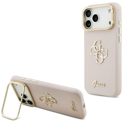 Guess Grained Big 4G &amp; Stand Camera Case for iPhone 17 Pro Max - Pink_0