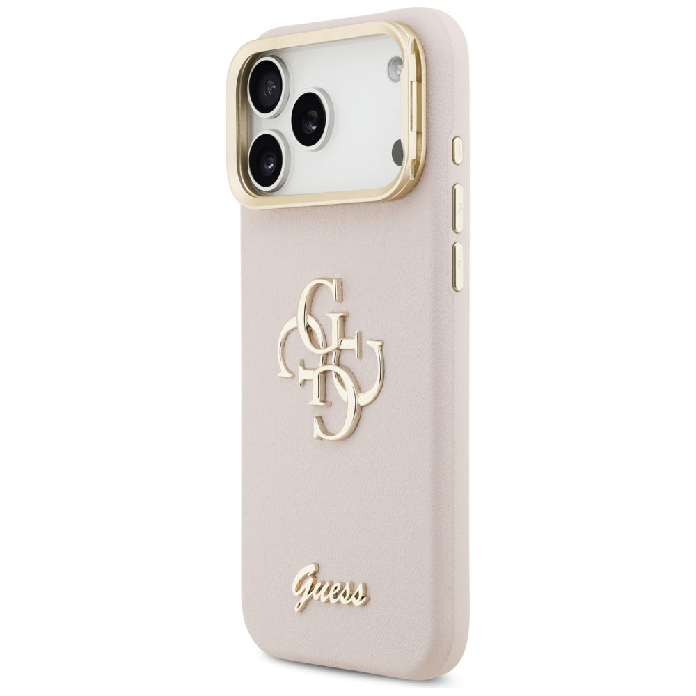 Guess Grained Big 4G &amp; Stand Camera Case for iPhone 17 Pro Max - Pink_1