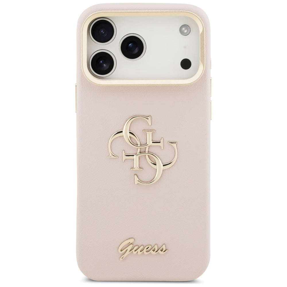 Guess Grained Big 4G &amp; Stand Camera Case for iPhone 17 Pro Max - Pink_2