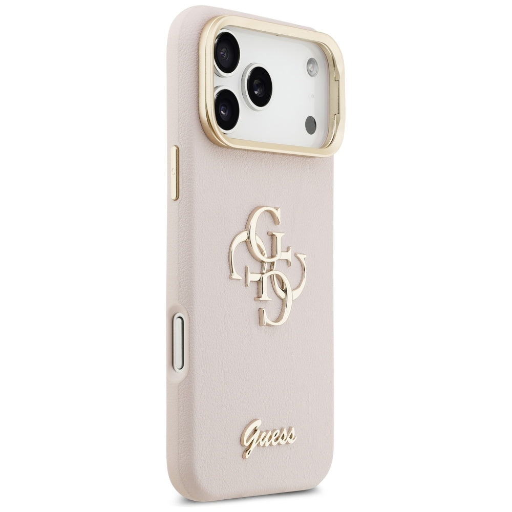 Guess Grained Big 4G &amp; Stand Camera Case for iPhone 17 Pro Max - Pink_3