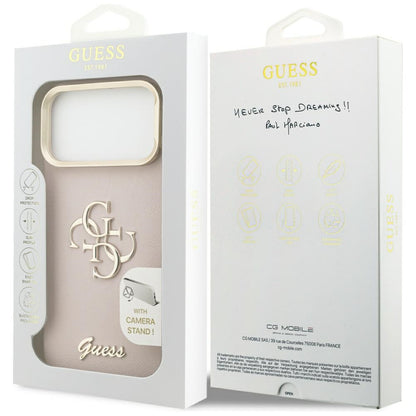 Guess Grained Big 4G &amp; Stand Camera Case for iPhone 17 Pro Max - Pink_7