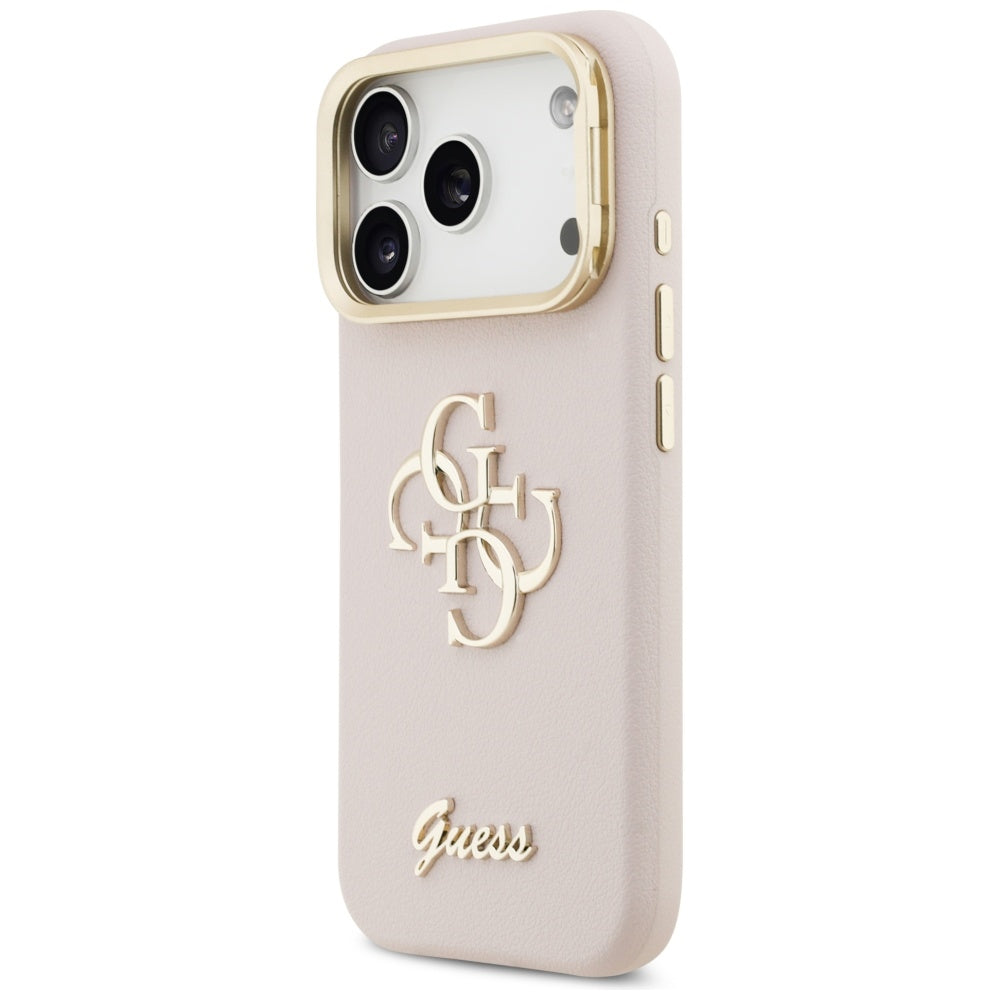 Guess Grained Big 4G &amp; Stand Camera Case for iPhone 17 Pro - Pink_1