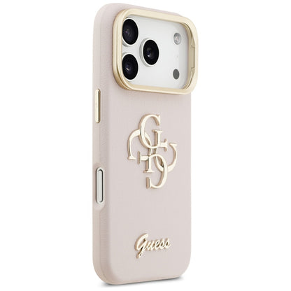 Guess Grained Big 4G &amp; Stand Camera Case for iPhone 17 Pro - Pink_3