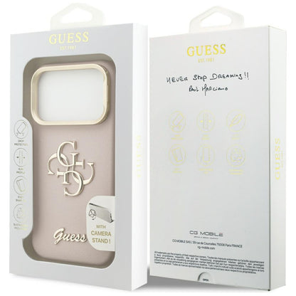 Guess Grained Big 4G &amp; Stand Camera Case for iPhone 17 Pro - Pink_7