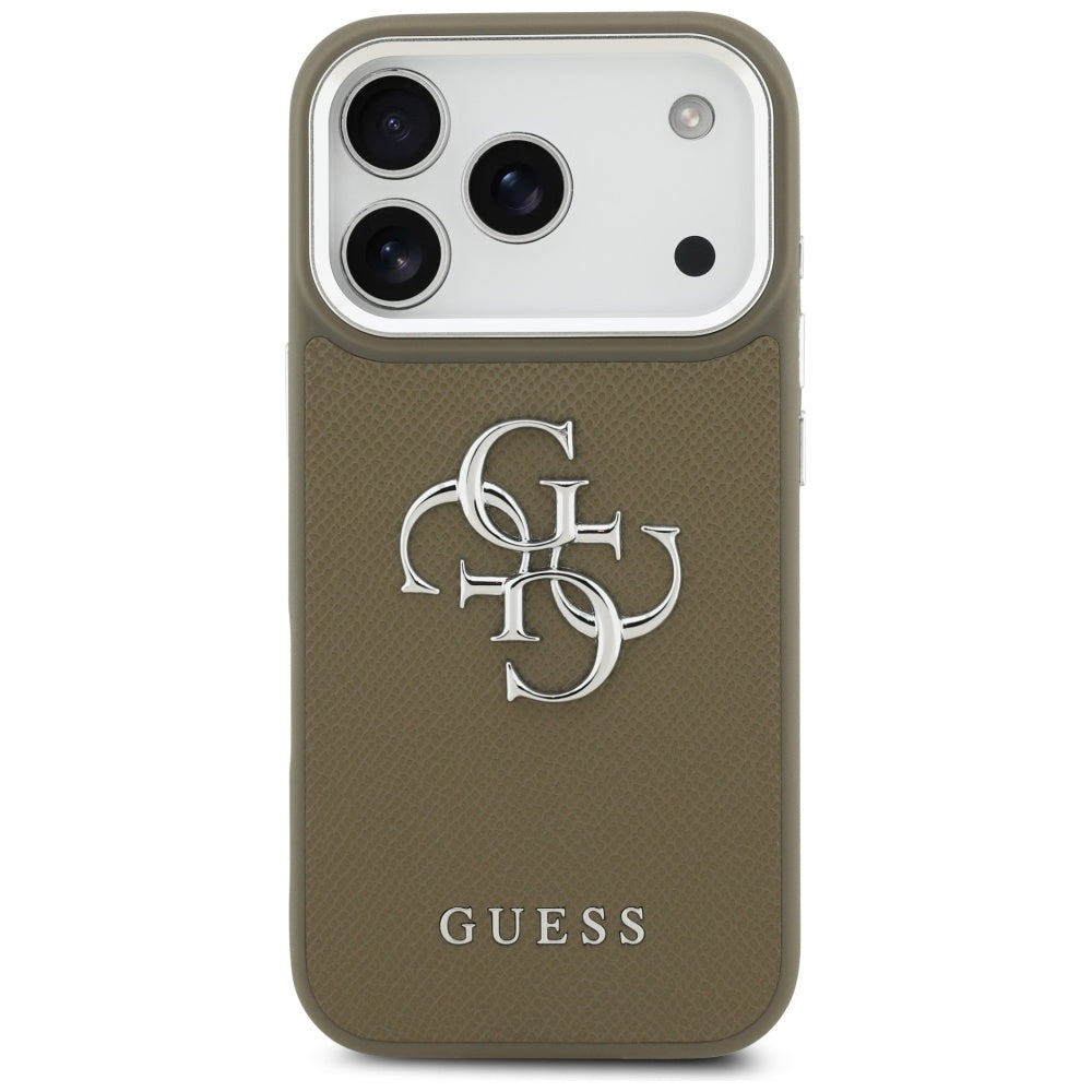 Guess Grained Big 4G Classic Logo Case for iPhone 17 Pro - Brown_2