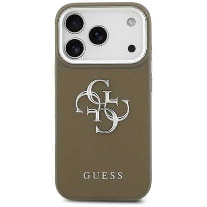 Guess Grained Big 4G Classic Logo Case for iPhone 17 Pro - Brown_2