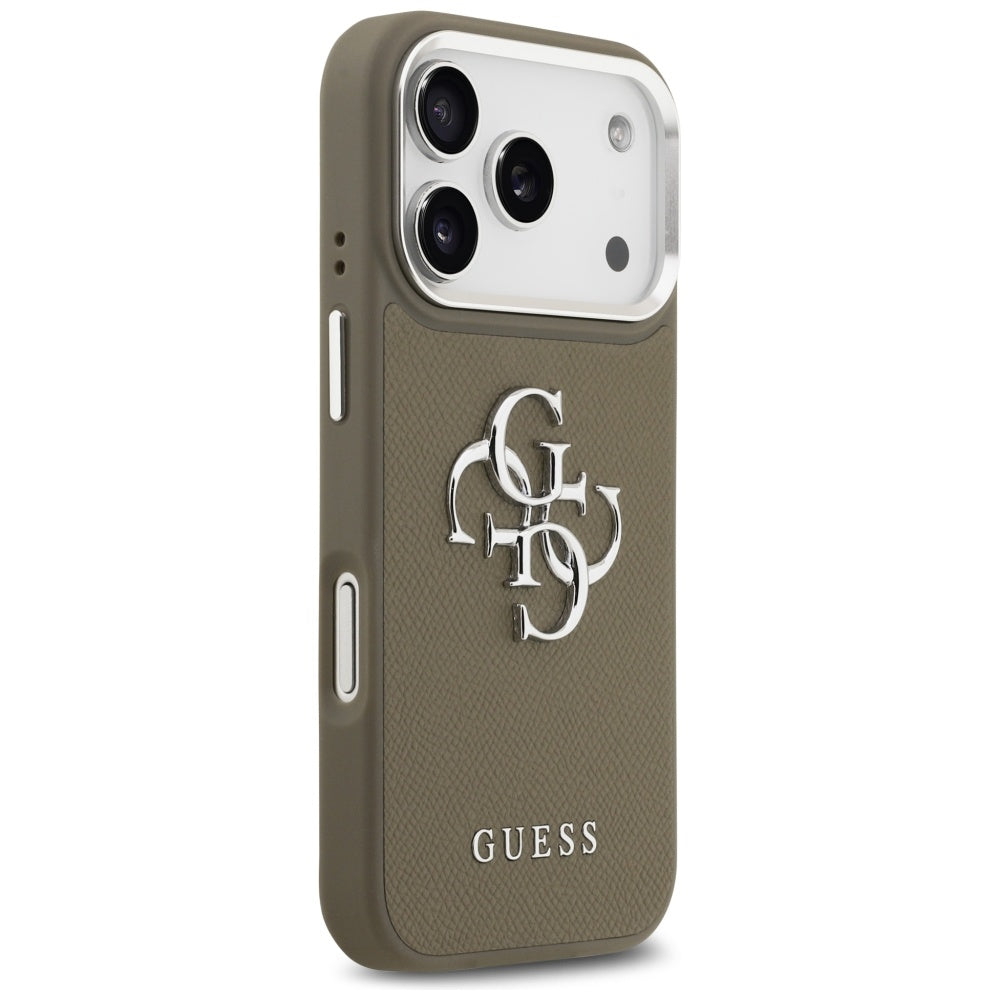 Guess Grained Big 4G Classic Logo Case for iPhone 17 Pro - Brown_3