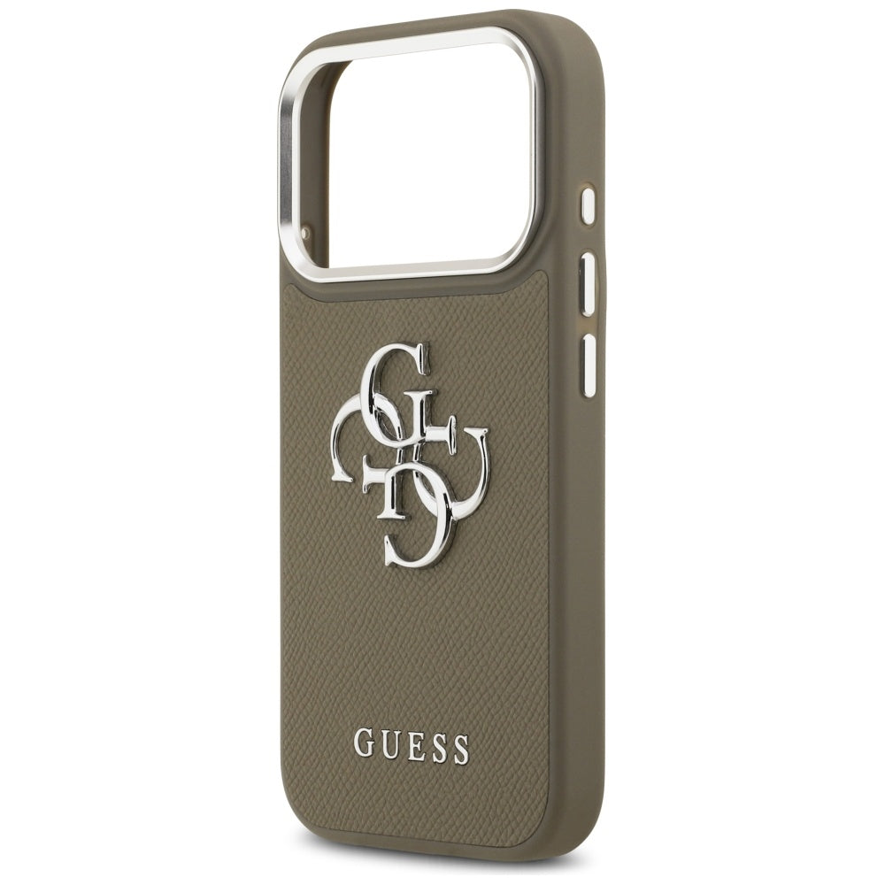 Guess Grained Big 4G Classic Logo Case for iPhone 17 Pro - Brown_5